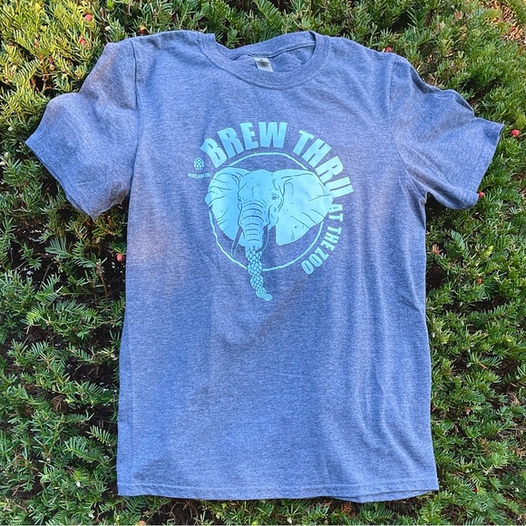 Gildan Tops - Gildan Softstyle Heather Gray T-Shirt with Cute Elephant Graphic